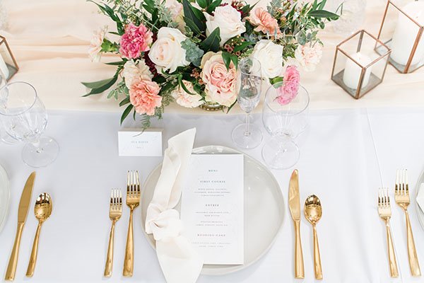 Wedding Reception Plate Setup